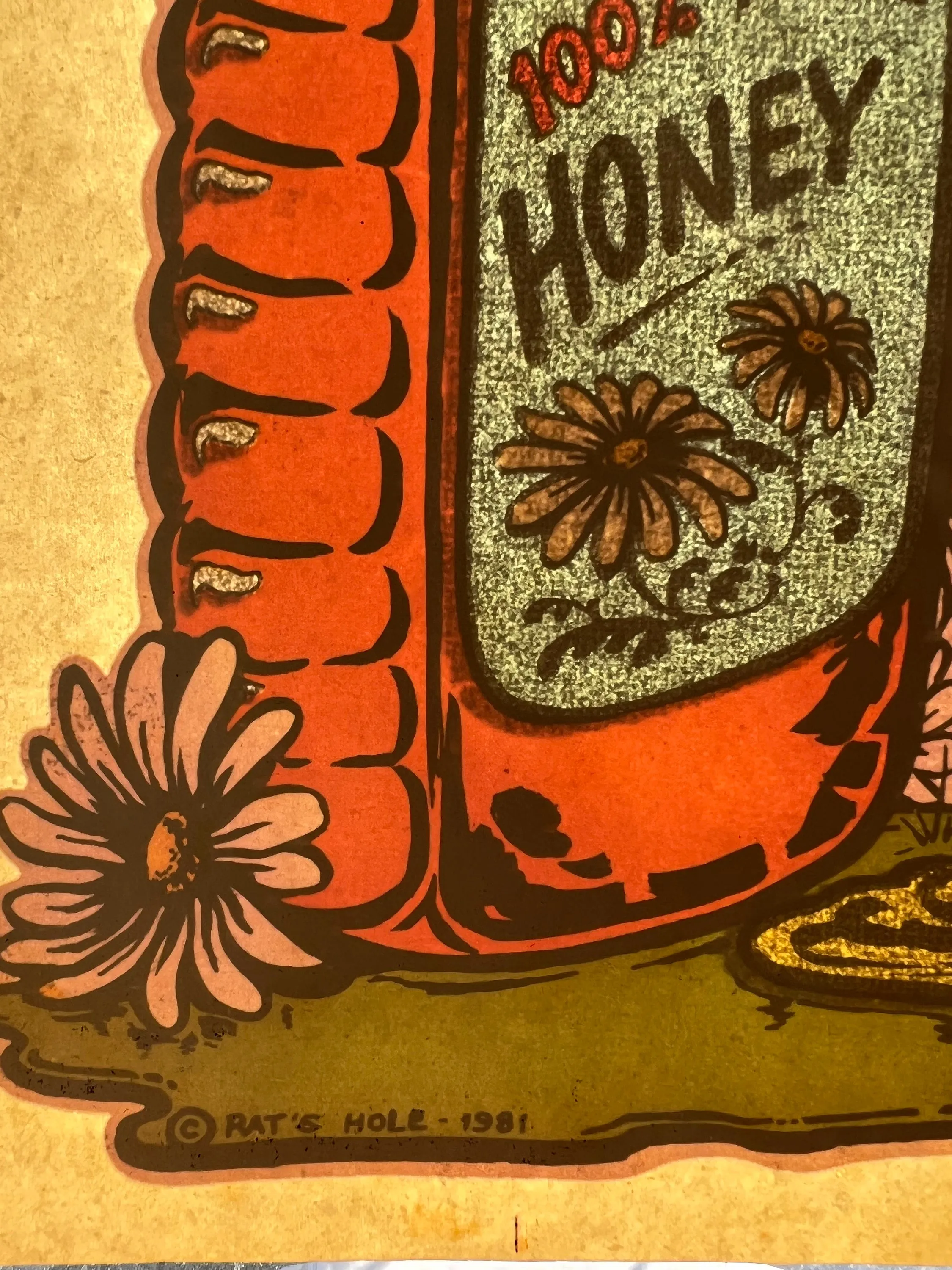 100% Pure Honey Vintage Iron On Heat Transfer