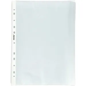 100 x A4 Plastic Pockets Wallets Sleeves Punched Plastic Polly Folders Filing