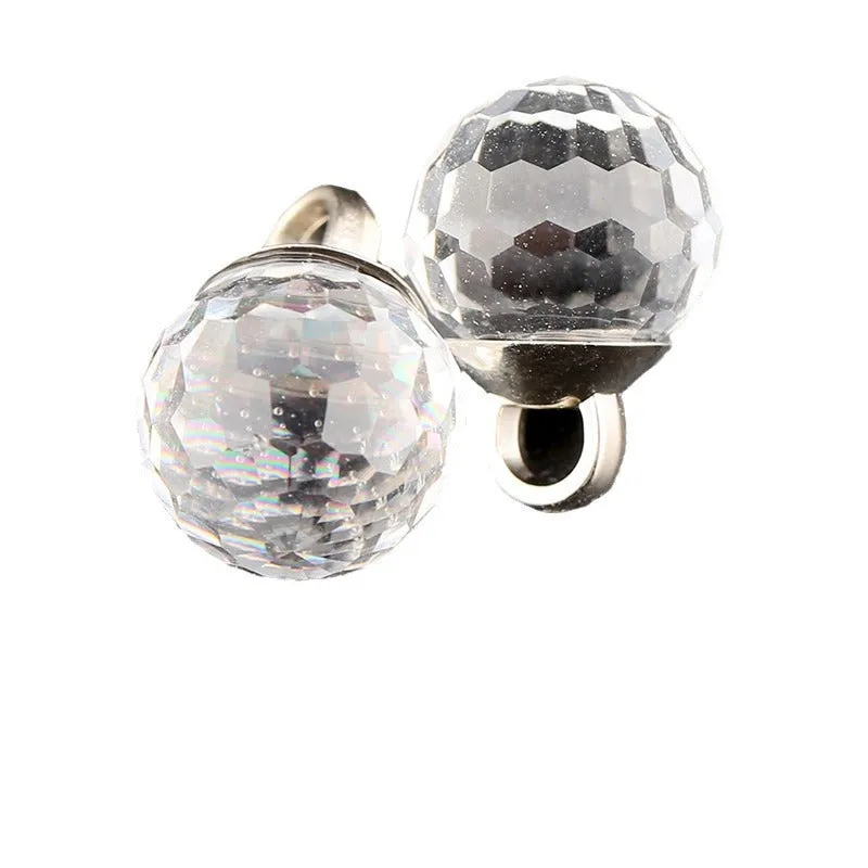10mm Candy-Colored Glass Spherical Buttons 10pcs