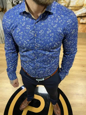 1493 Navy & Beige L/S Shirt