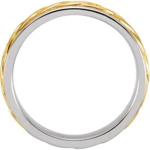 14K White/Yellow Woven Band 50631 - 5 mm