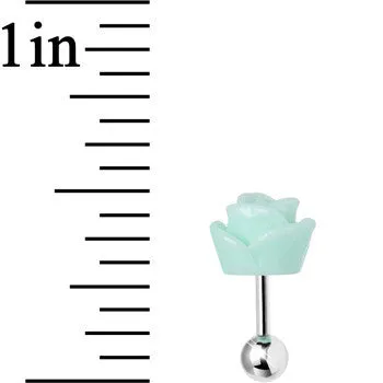16 Gauge Mint Green Courtship Rose Cartilage Tragus Earring