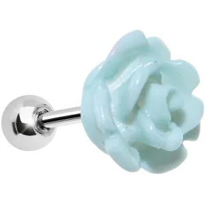 16 Gauge Mint Green Courtship Rose Cartilage Tragus Earring