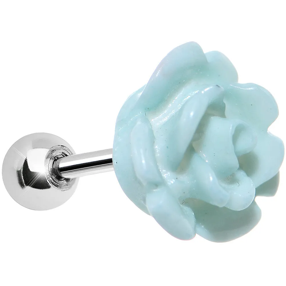 16 Gauge Mint Green Courtship Rose Cartilage Tragus Earring
