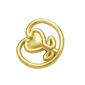 17.5/22.5mm Gold & Silver Heart Tulip Metal Buttons 12pcs