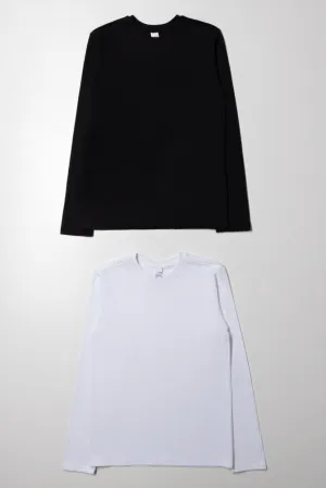 2 Pack Long Sleeve T-Shirts White And Black