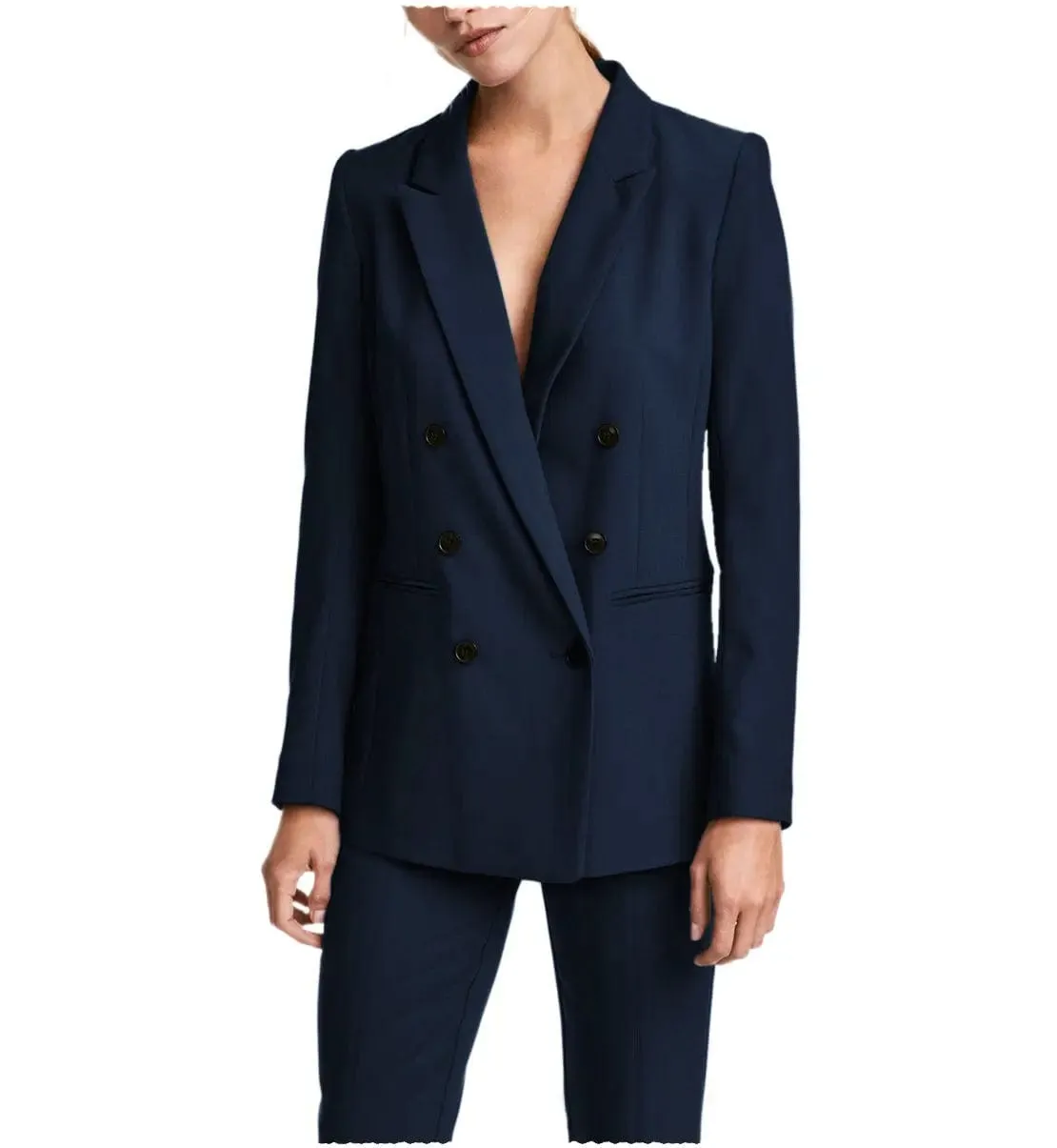 2 Pieces Double Breasted Notch Lapel Women Suit（Blazer Pants）
