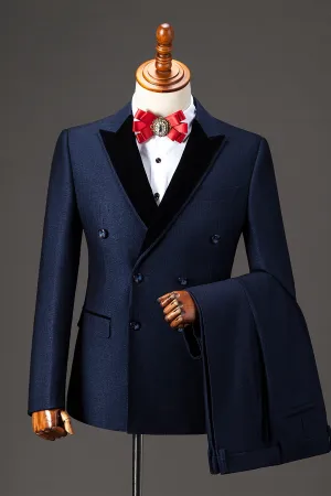 2-pieces Men's Prom Suits mixed Black Peaked Lapel