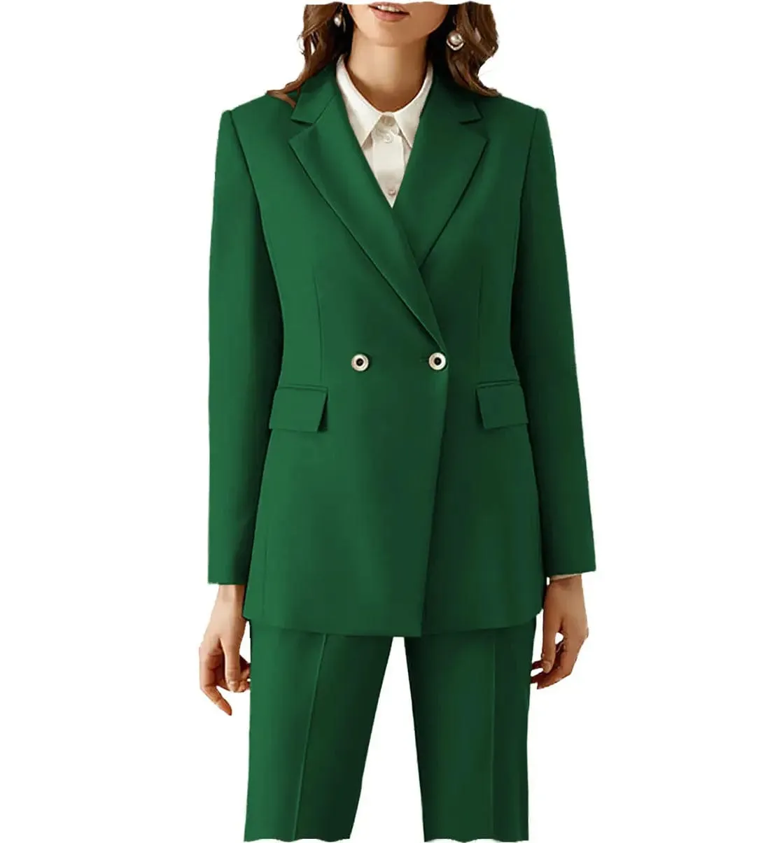 2 Pieces Peak Lapel Fashion Women Suit (Blazer Pants)