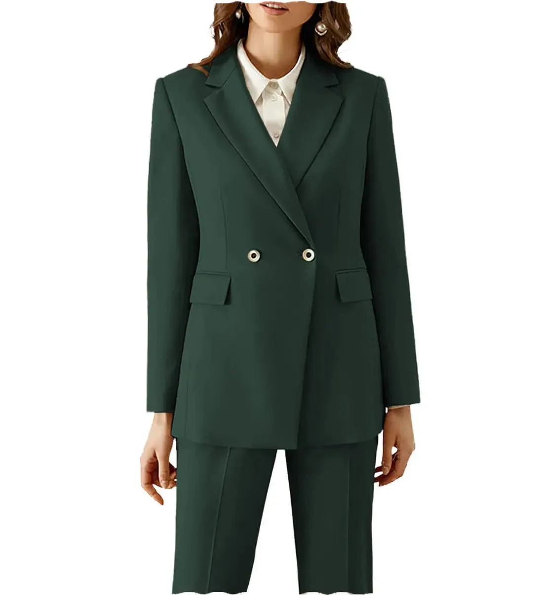 2 Pieces Peak Lapel Fashion Women Suit (Blazer Pants)