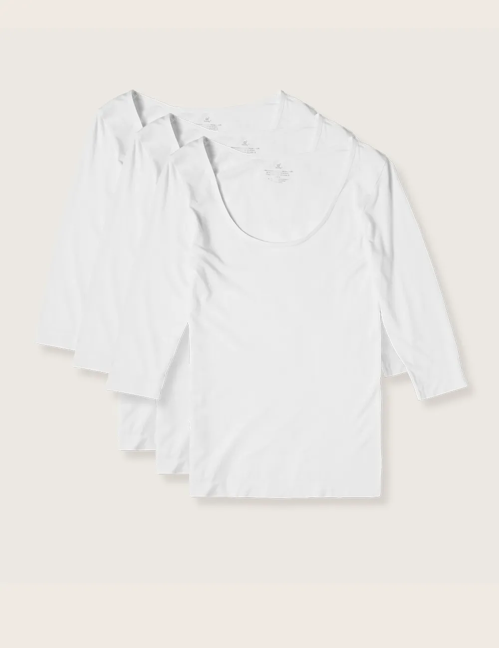 3-Pack Scoop Top - Hvid