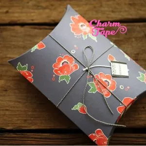 5pcs Red Peony Flower Gift Box, Pillow Boxes For Candy, Treat - Party Favors Bags PB006 18.5×14.3 cm 7"x5"