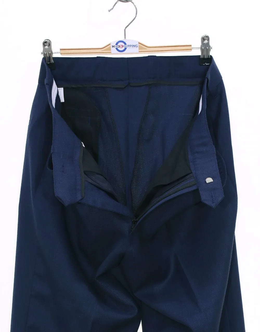 60s Mod Fashion Pale Navy Blue Suit