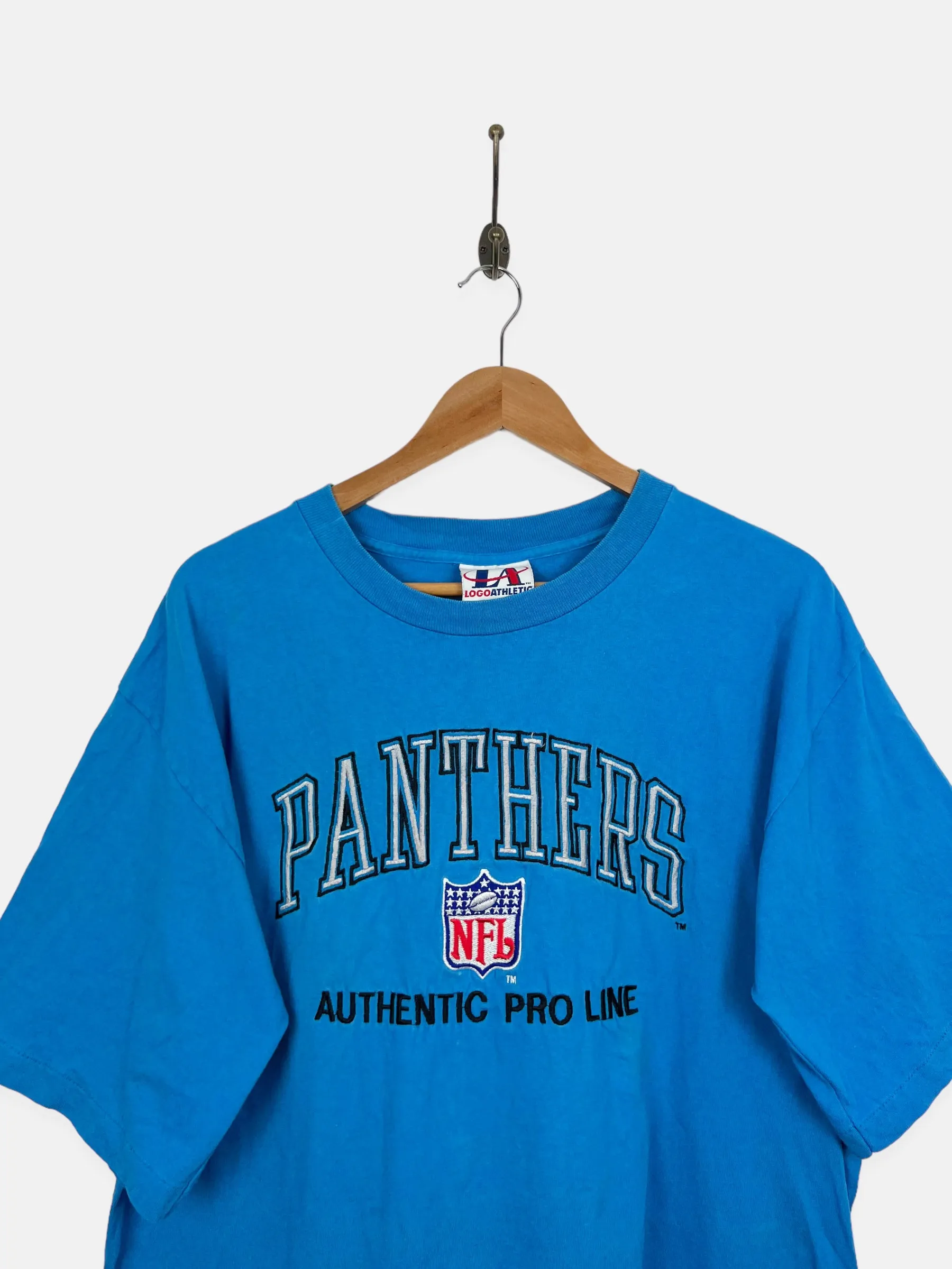90's Carolina Panthers NFL USA Made Embroidered Vintage T-Shirt Size L-XL