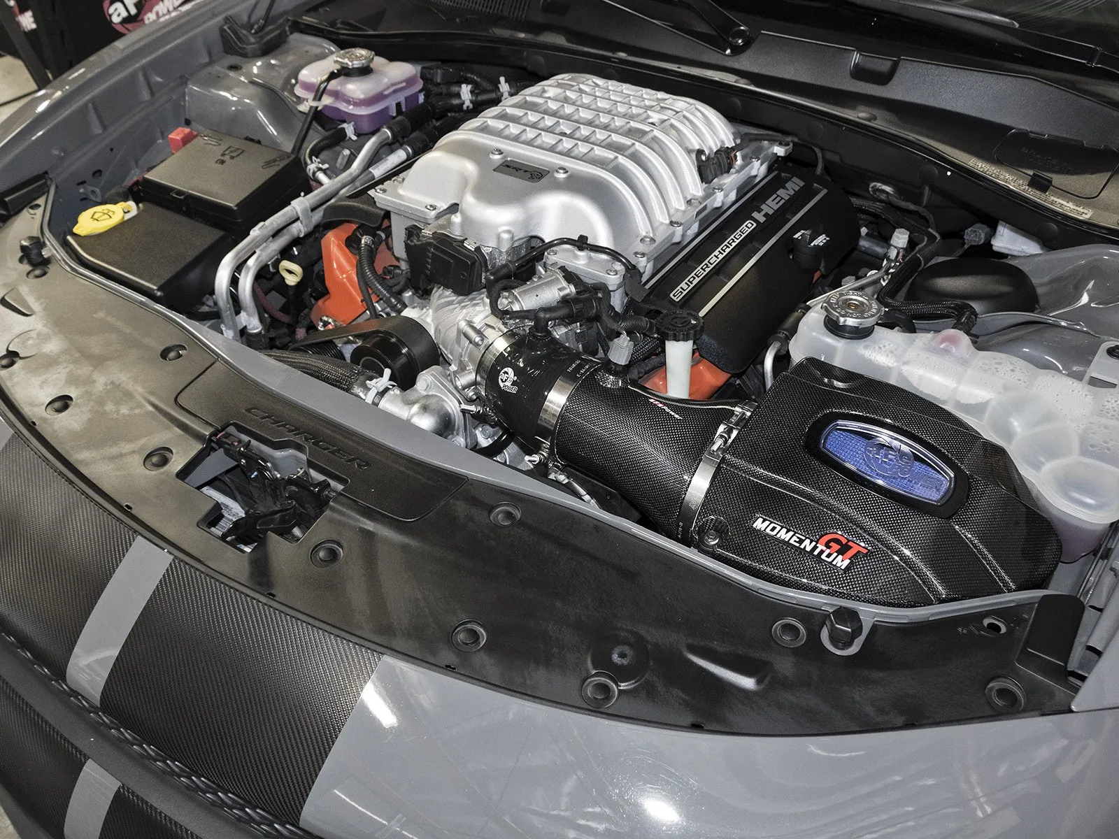 aFe Black Series Momentum GT Carbon Fiber Air Intake Dodge Charger Hellcat (17-18) V8 6.2L SC HEMI