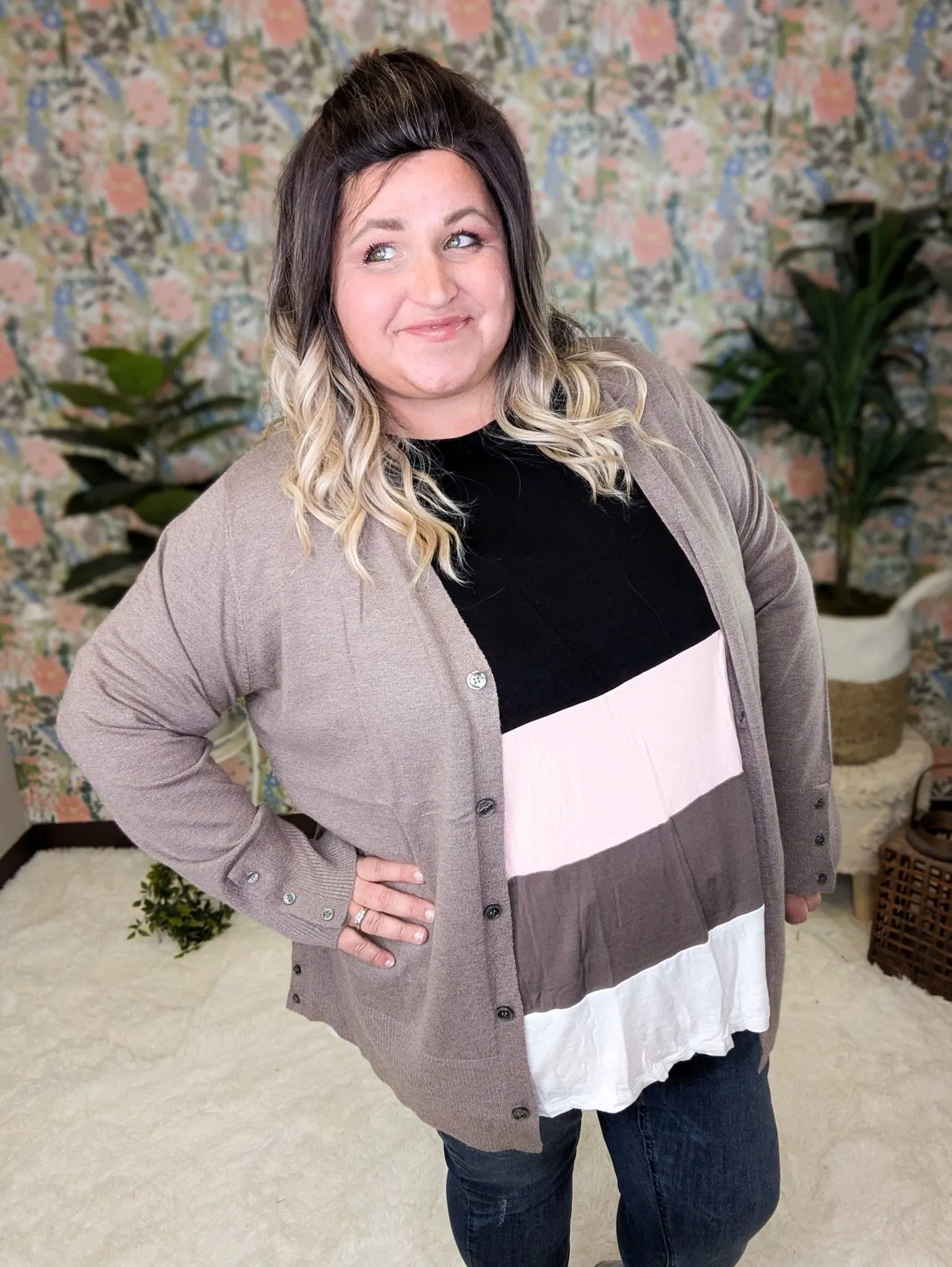 Aiden Cashmere Soft Cardigan w/Button Details (2 colors)