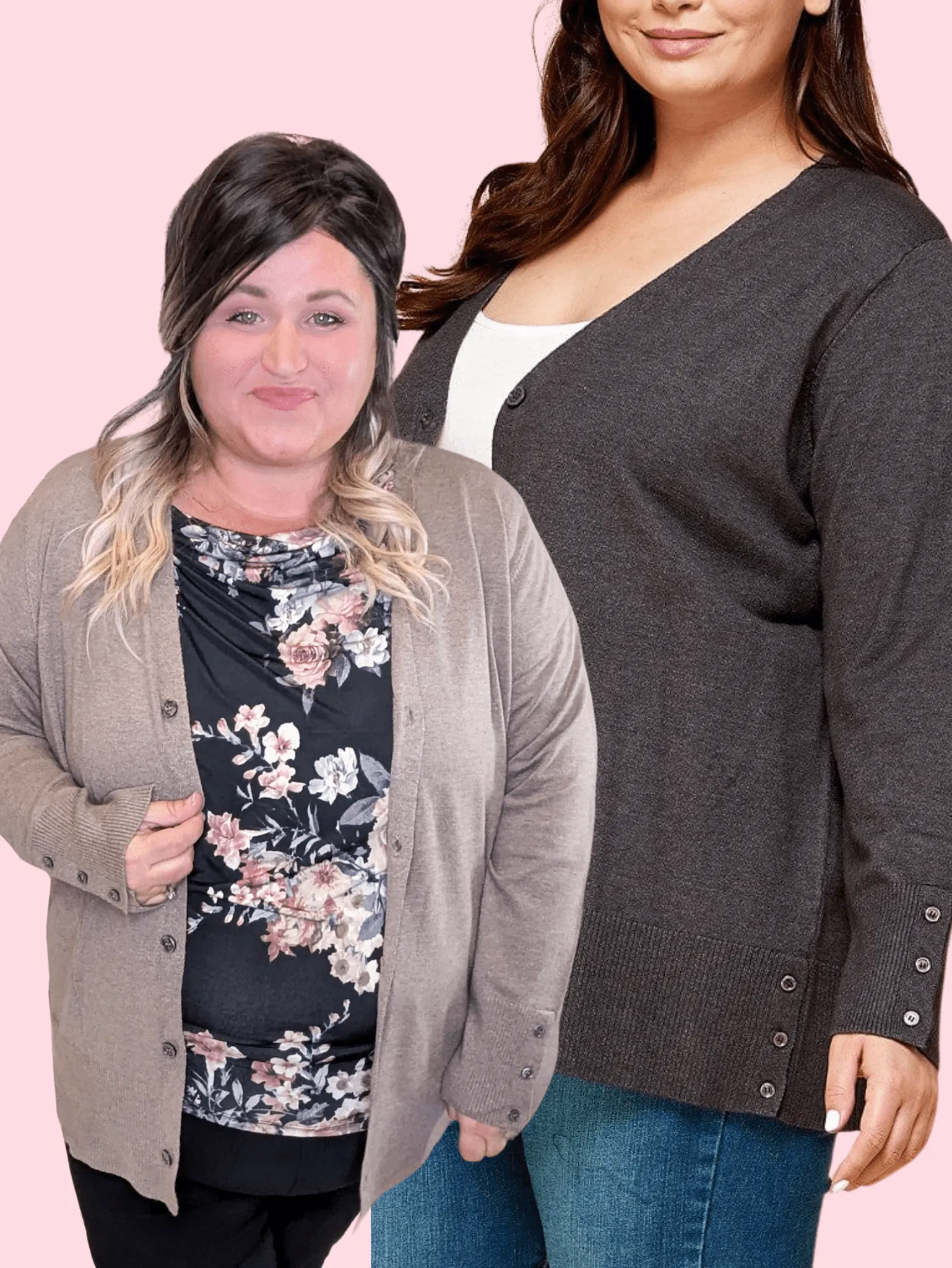 Aiden Cashmere Soft Cardigan w/Button Details (2 colors)