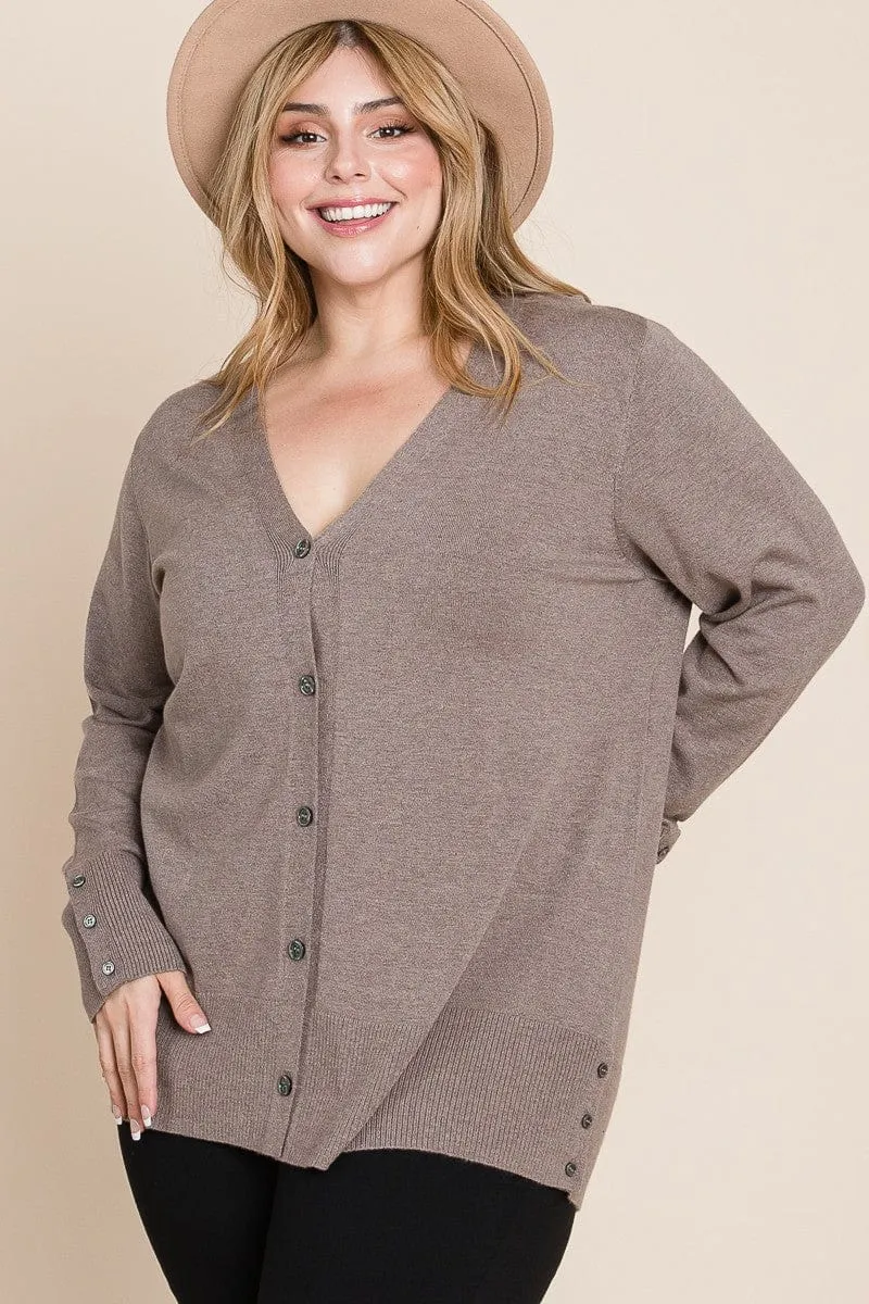 Aiden Cashmere Soft Cardigan w/Button Details (2 colors)