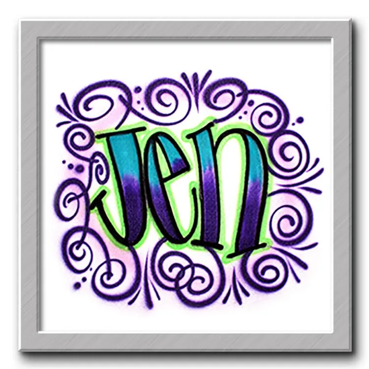 Airbrush T-shirt  *  Your Name  *  You Choose Color