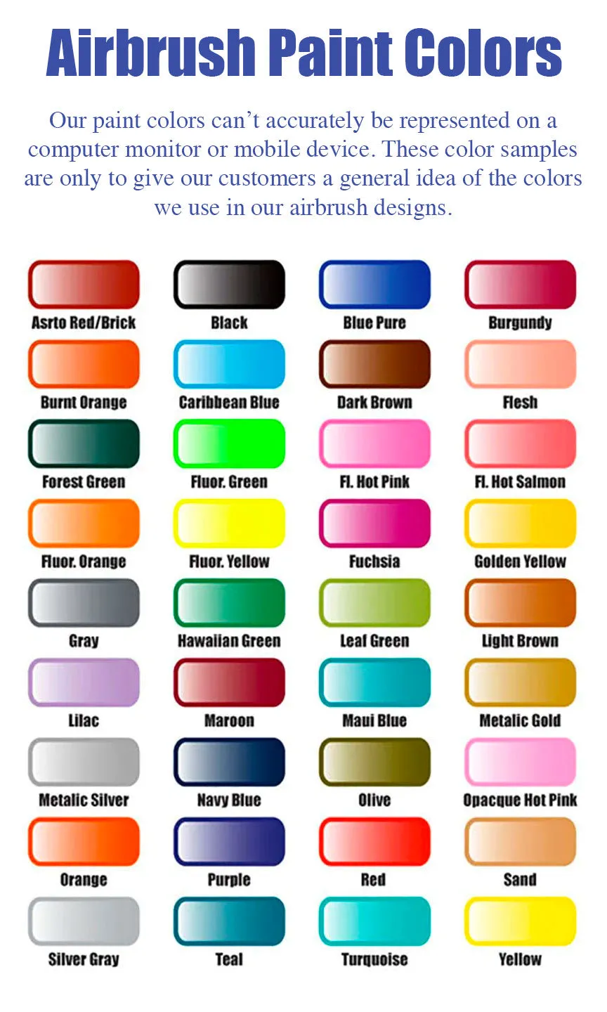 Airbrush T-shirt  *  Your Name  *  You Choose Color