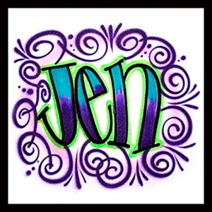 Airbrush T-shirt  *  Your Name  *  You Choose Color