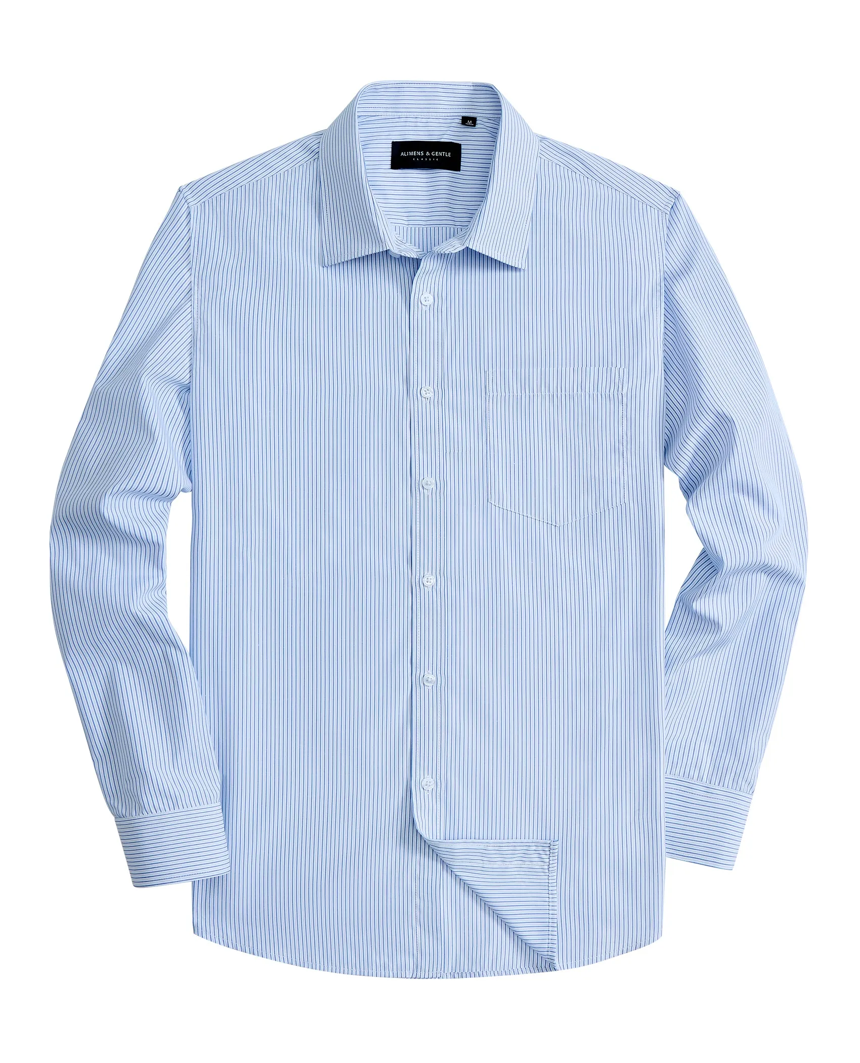 Alimens & Gentle Men's Striped Dress Shirt Button Down Regular Fit Shirts