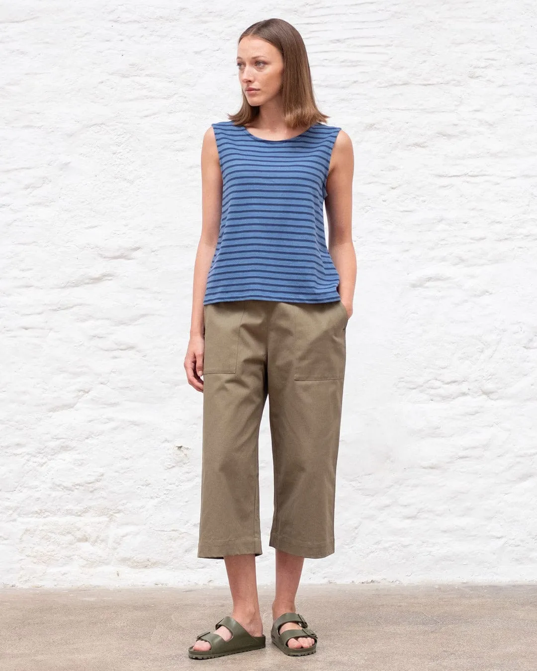 Alma Organic Cotton Striped Top | Blue Stripe
