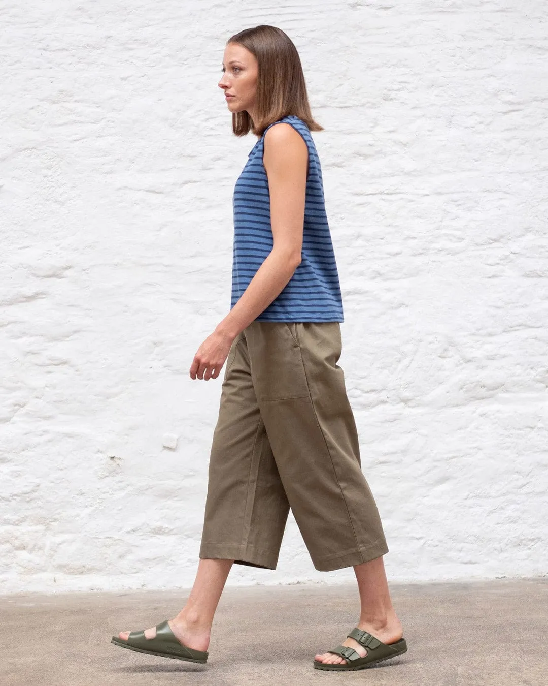 Alma Organic Cotton Striped Top | Blue Stripe