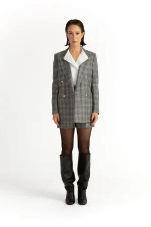 Amarante Jacket & Loule Shorts in Grey Tartan