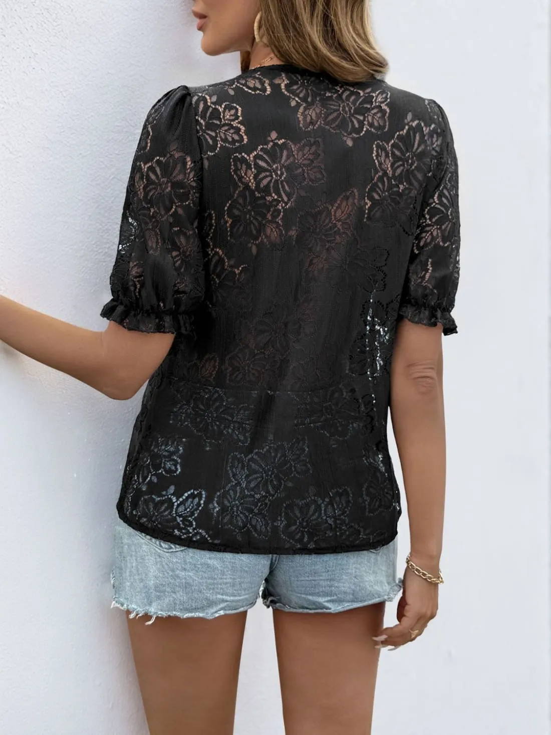 Amy Lace Button Down