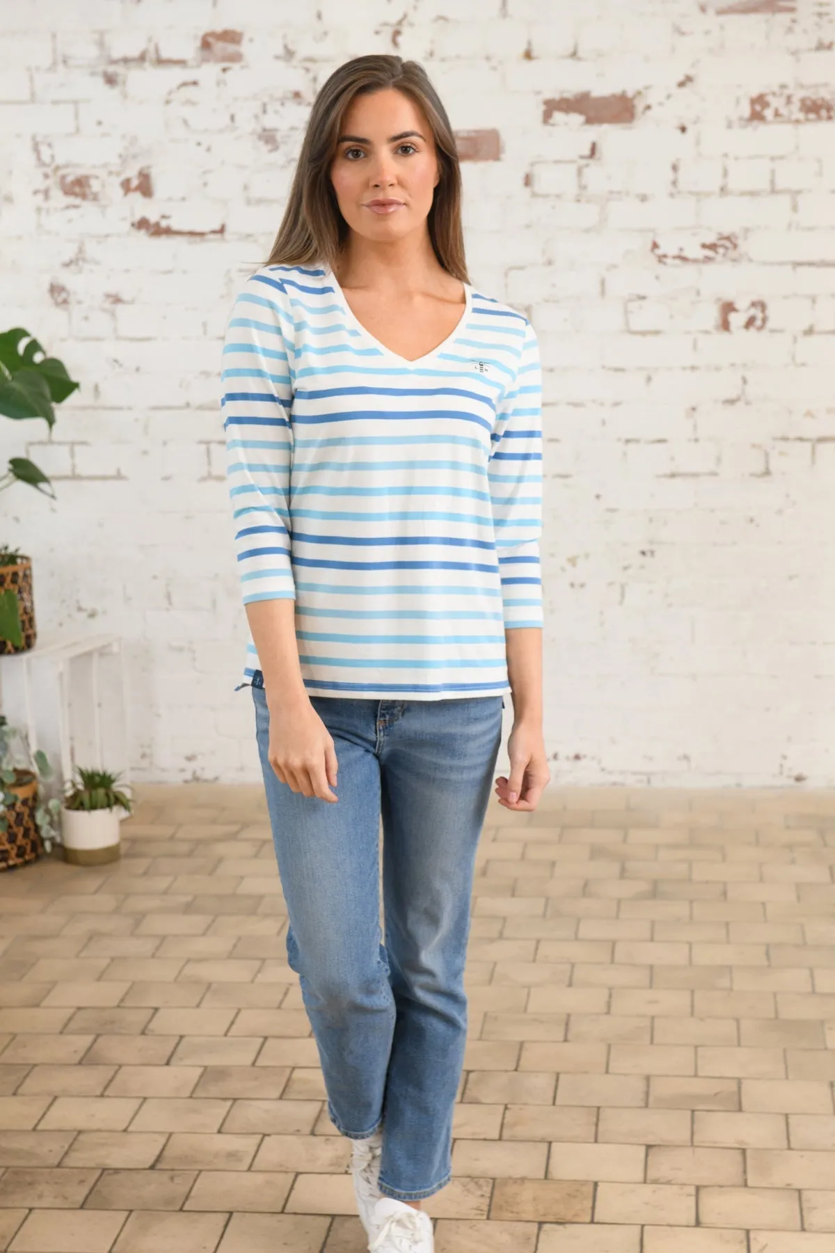 Ariana Top - Blue Stripe