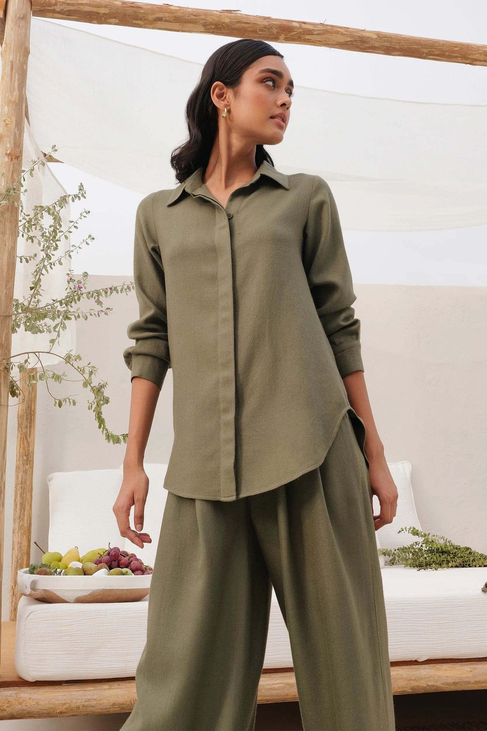 Aspen Woollen Shirt (Moss)