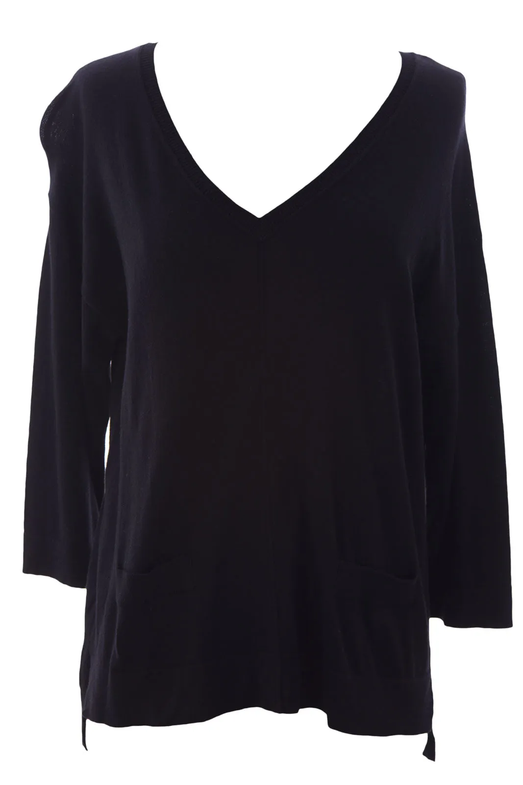 August Silk Women's Button Back 3/4 Sleeve Sweater NWT $58