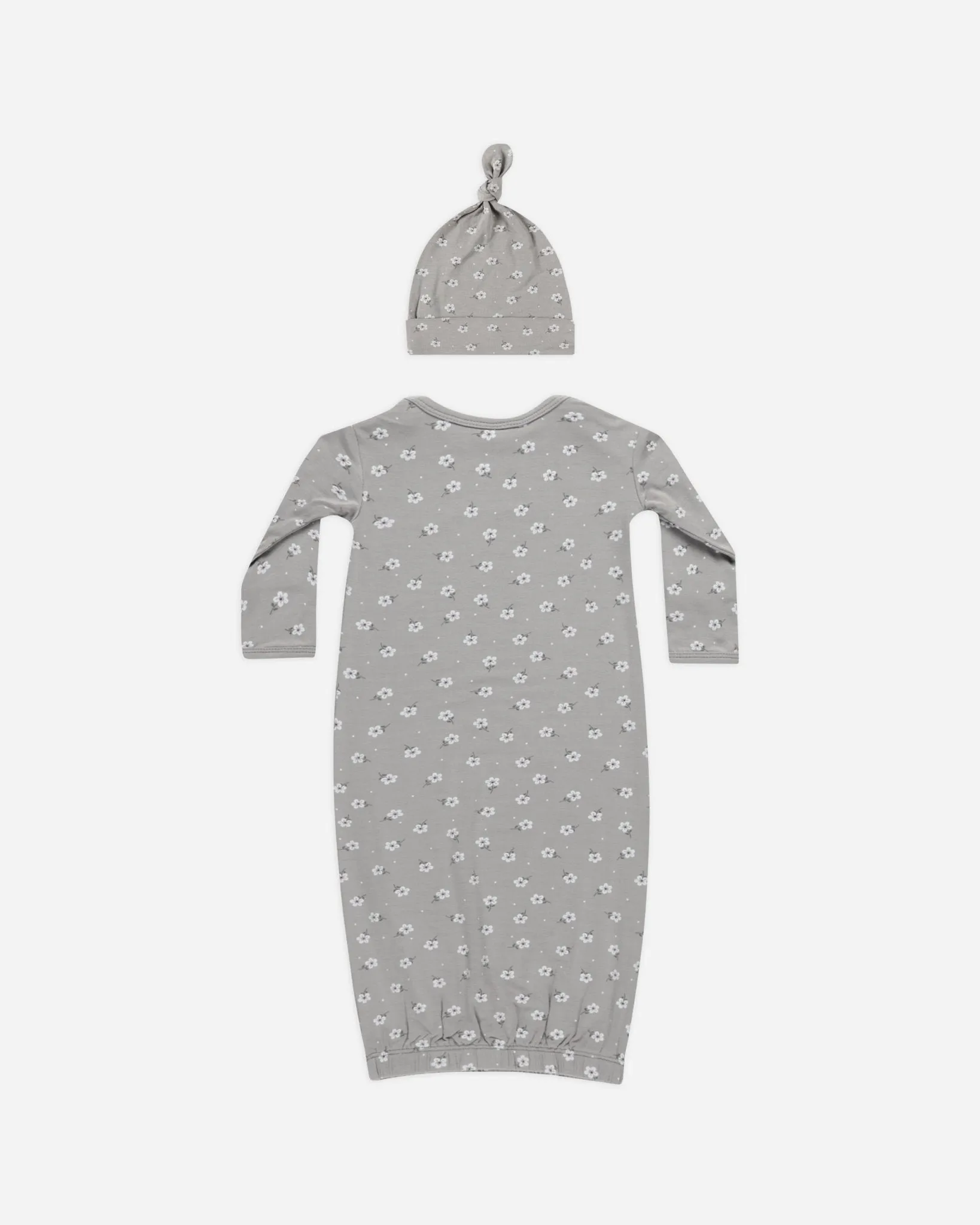 Bamboo Baby Gown   Hat Set || Blue Ditsy