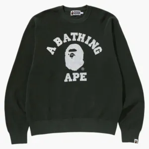 Bape College Waffle Crewneck Sweater Green