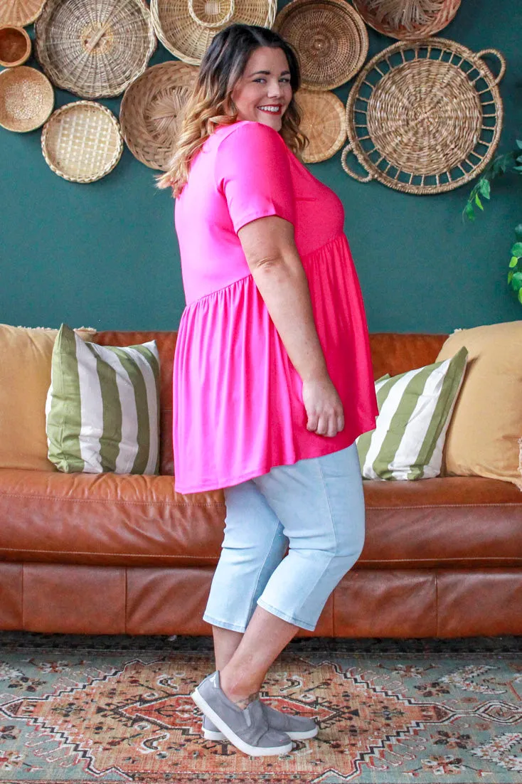 Basic Butter Babydoll, Fuchsia