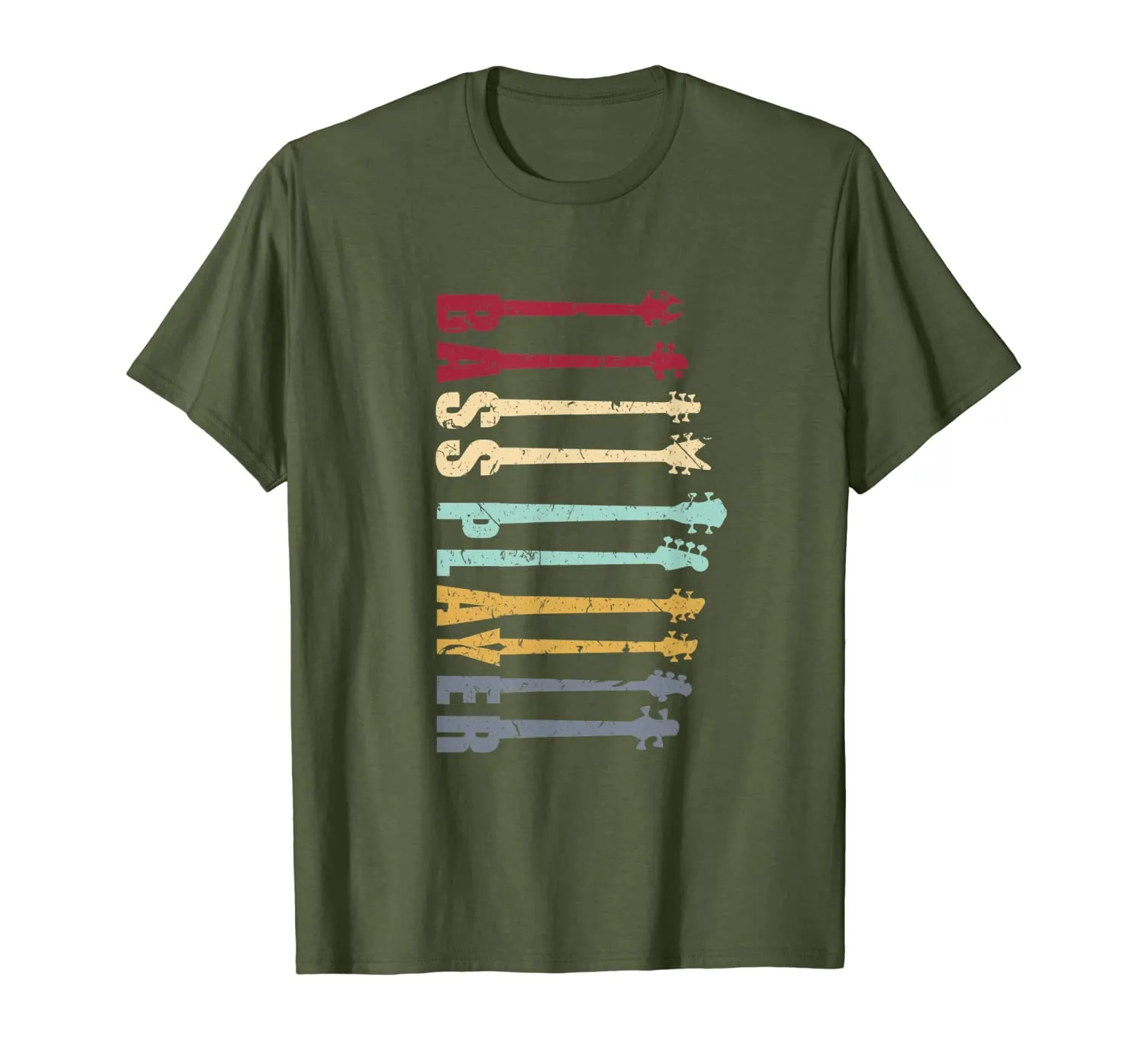 BASS PLAYER Vintage Retro Design Shirt - Bassist Gift Neck T-Shirt