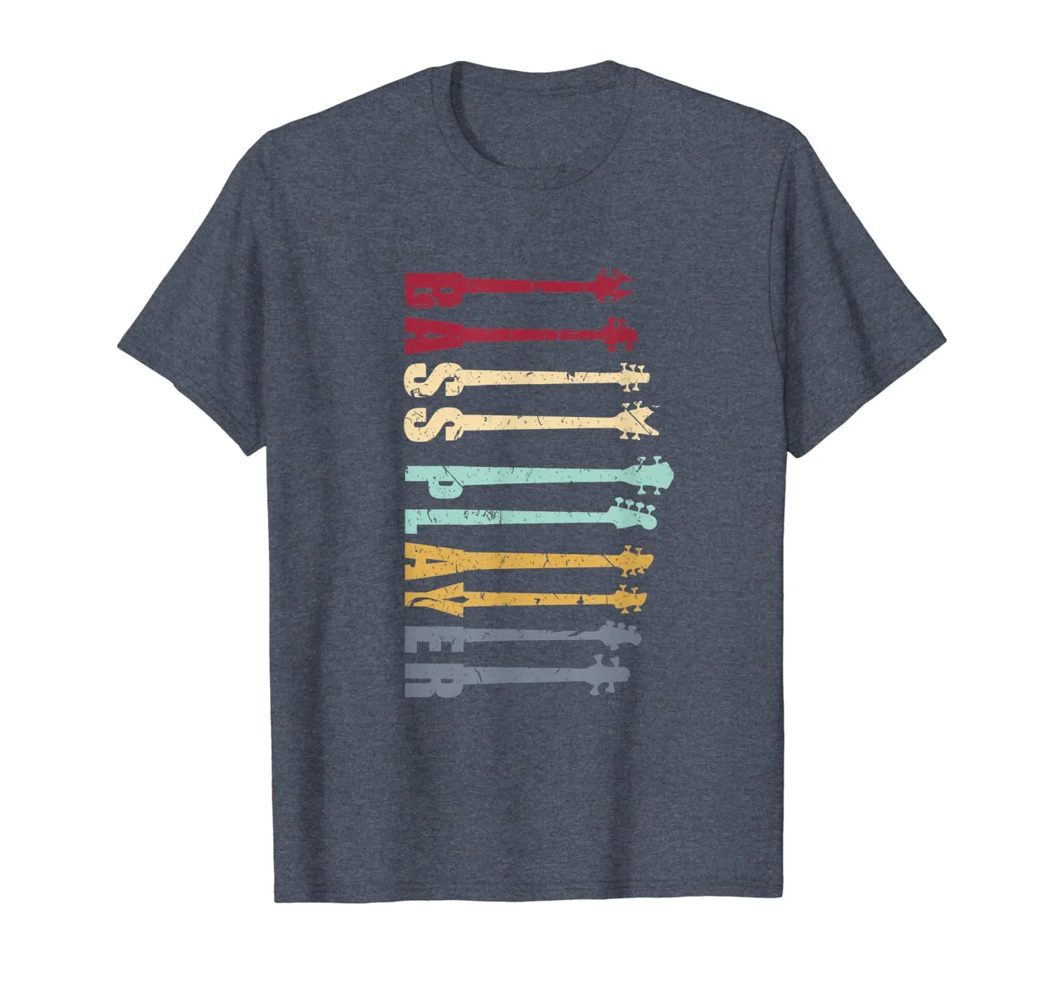 BASS PLAYER Vintage Retro Design Shirt - Bassist Gift Neck T-Shirt