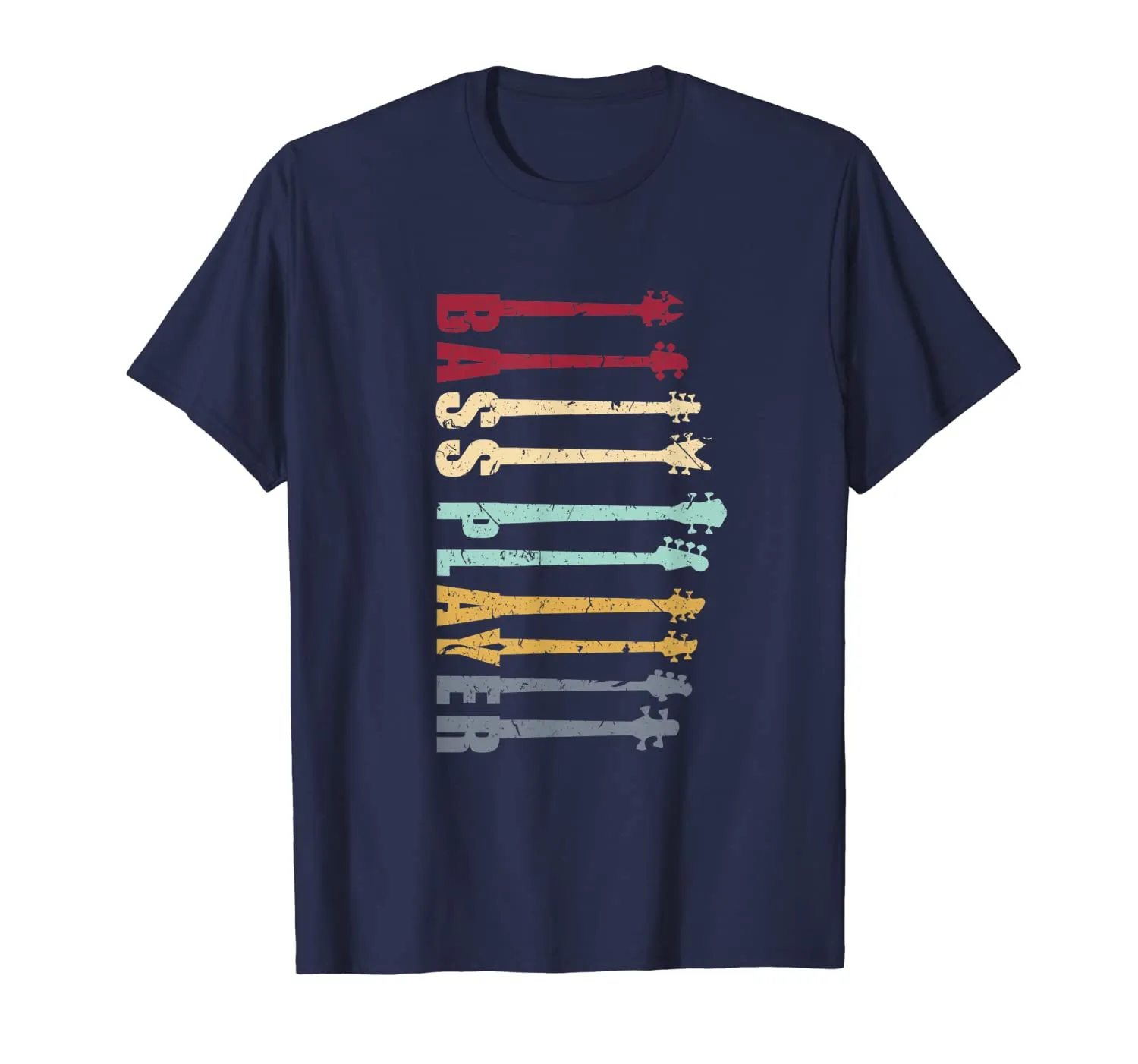 BASS PLAYER Vintage Retro Design Shirt - Bassist Gift Neck T-Shirt