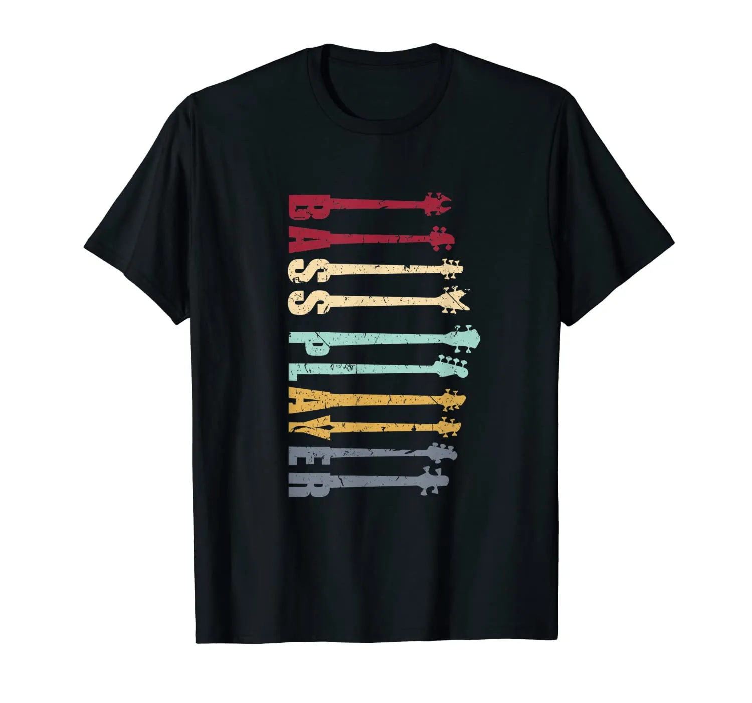 BASS PLAYER Vintage Retro Design Shirt - Bassist Gift Neck T-Shirt