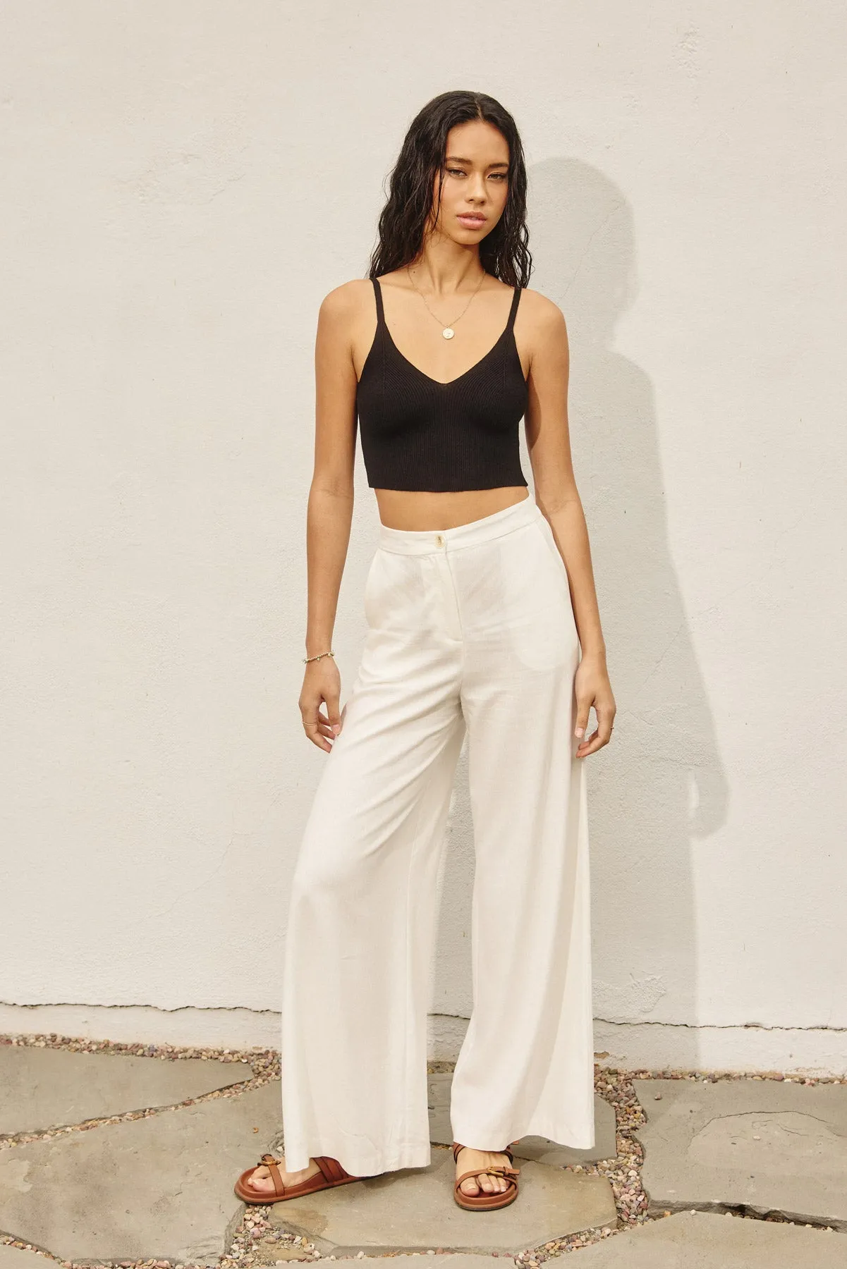 Bea Sleeveless Ribbed Knit Basic Top