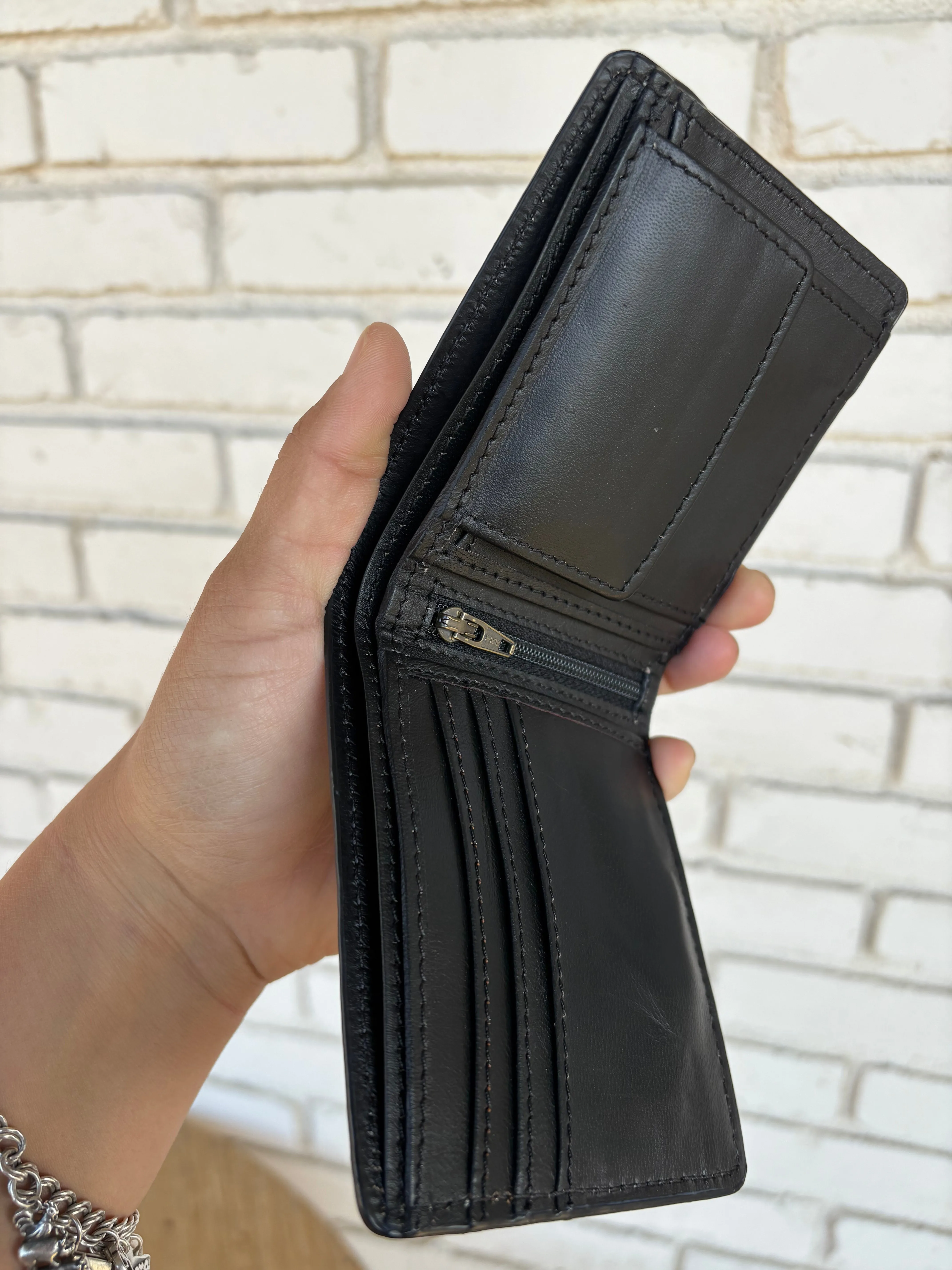 Beaded Tooled Bifold Wallet