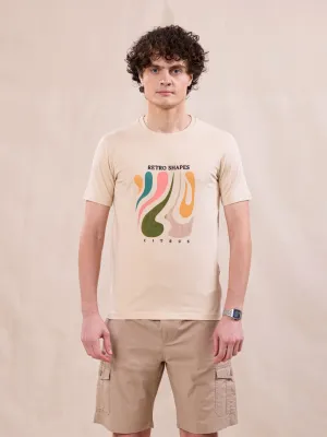 Beige Graphic Print T-Shirt