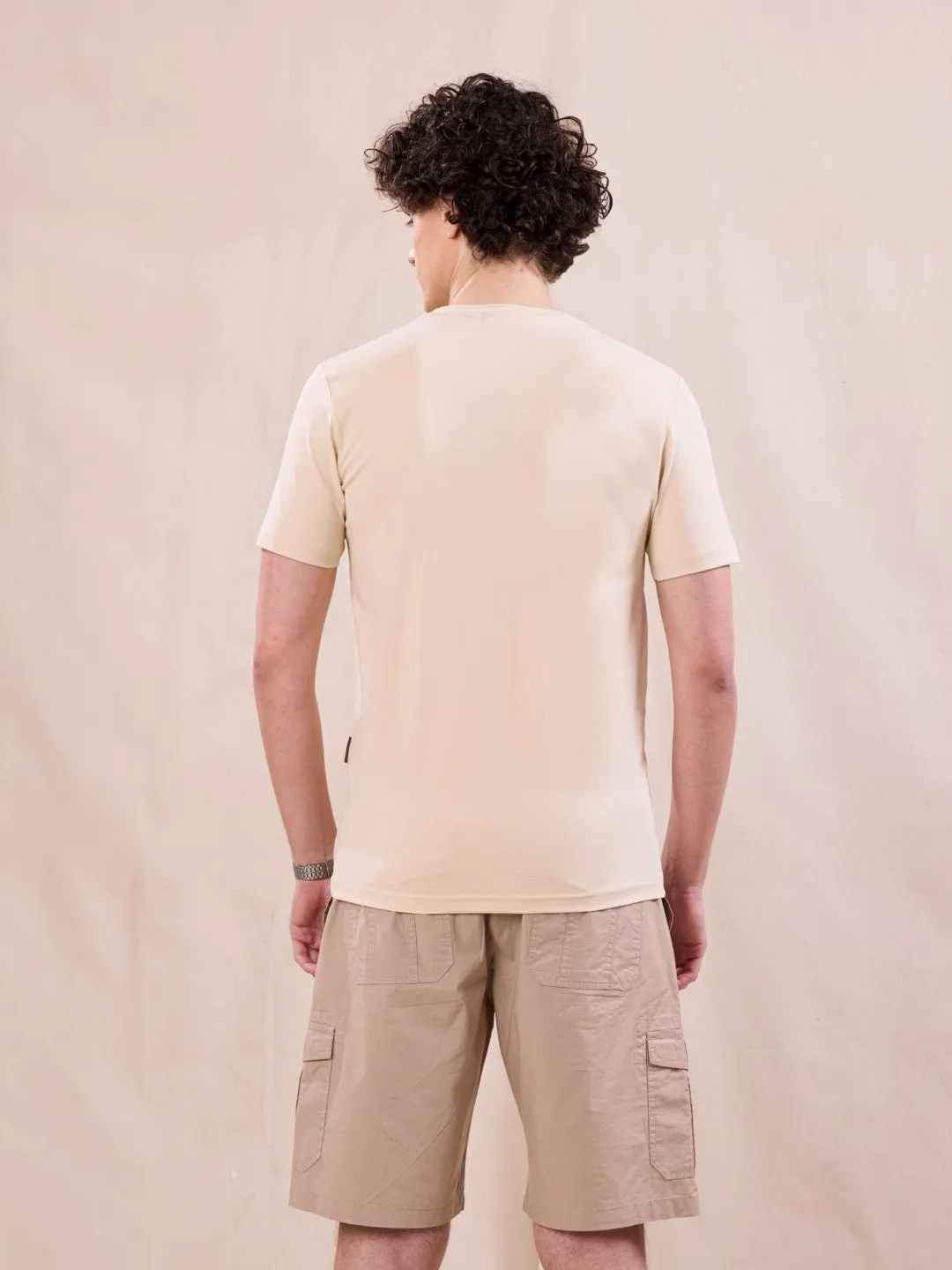 Beige Graphic Print T-Shirt