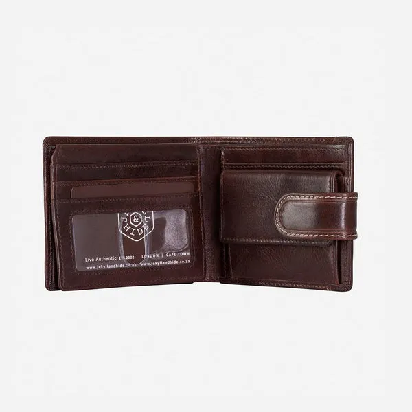 BIFOLD WALLET WITH COIN AND TAB CLOSURE