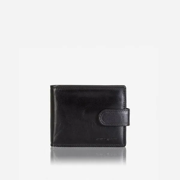 BIFOLD WALLET WITH COIN AND TAB CLOSURE