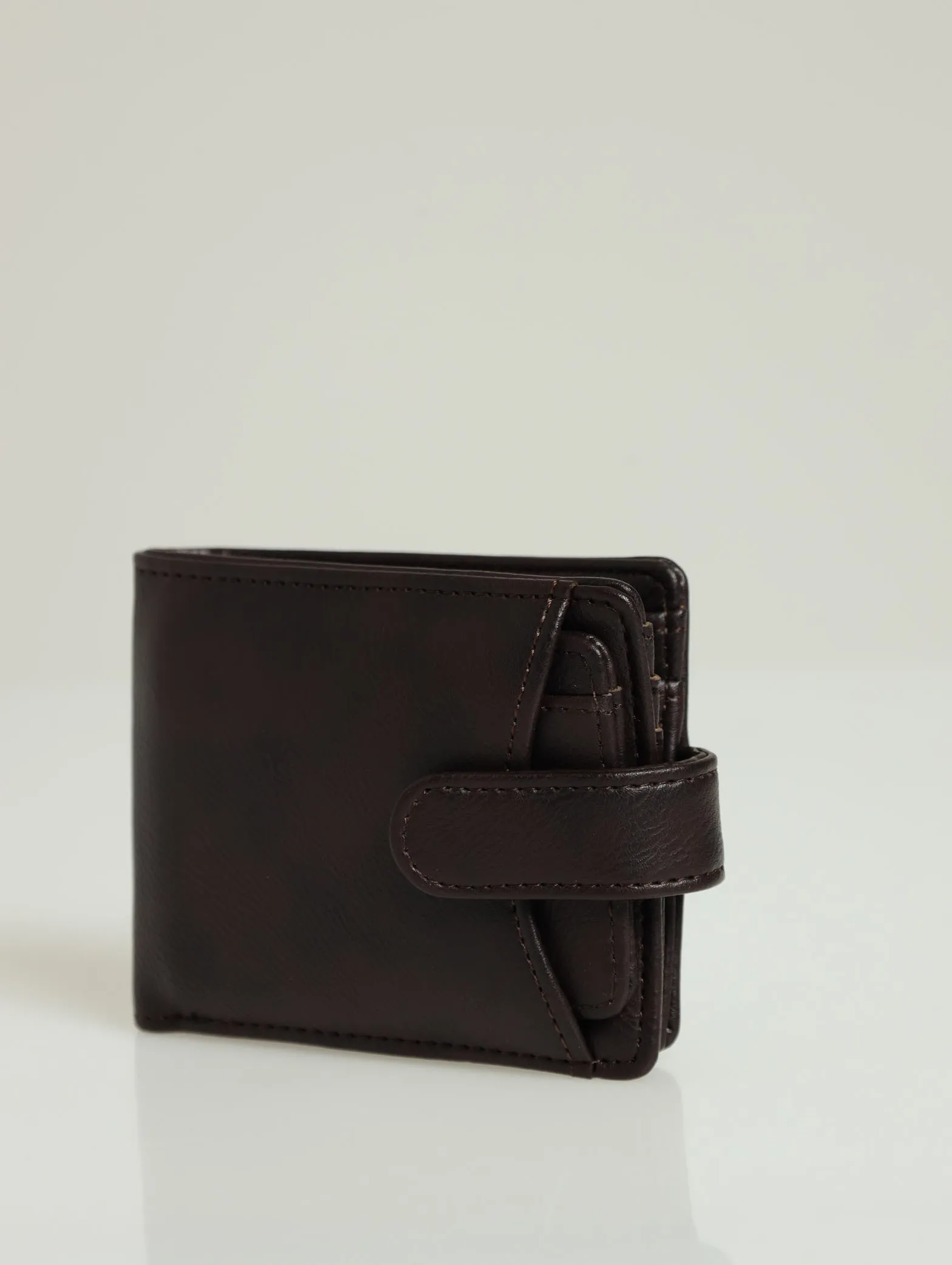 Bill Fold Wallet With Removable Cardholder - Dark Chocolate/Dark Brown