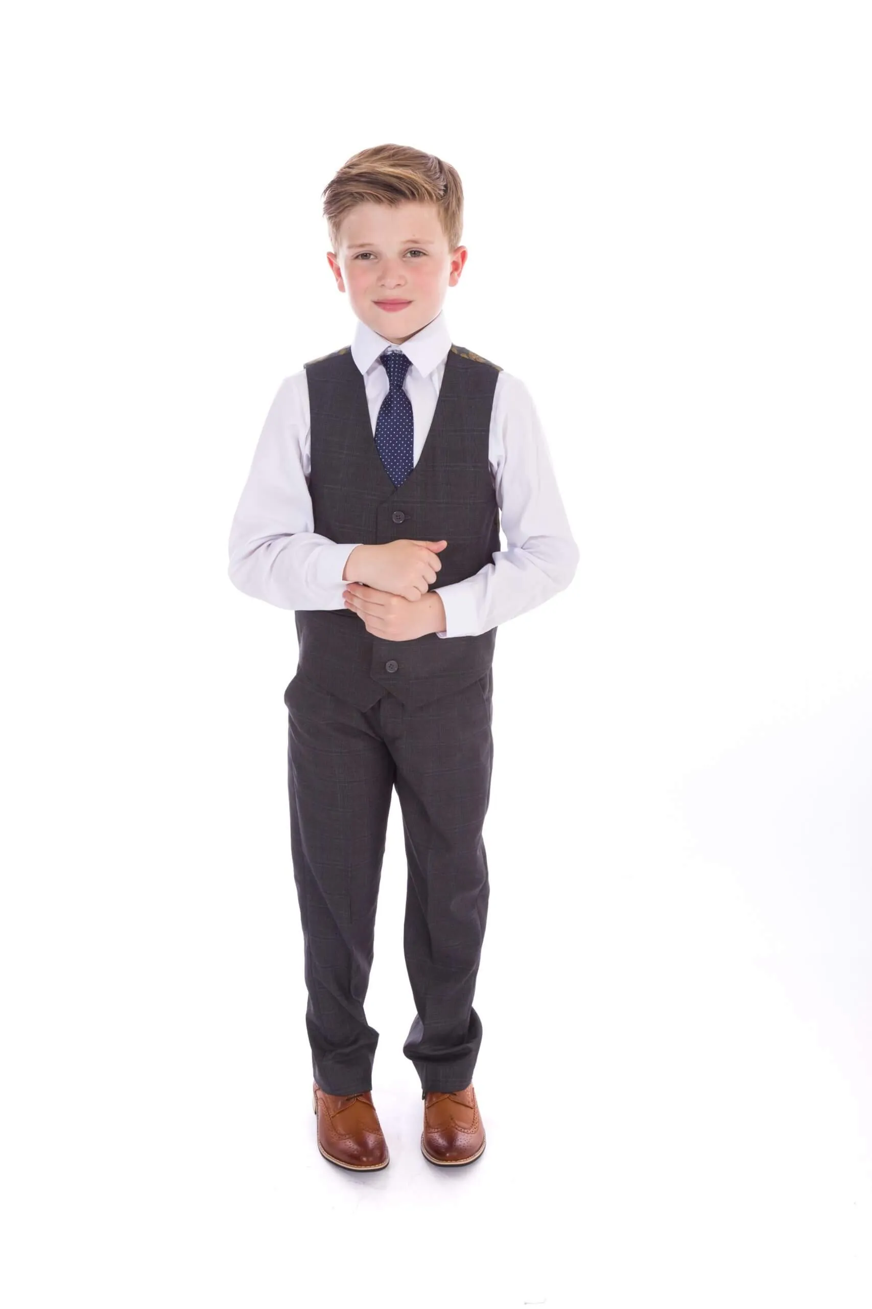 Billy - Dark Grey Fine Check 5 Piece Suit