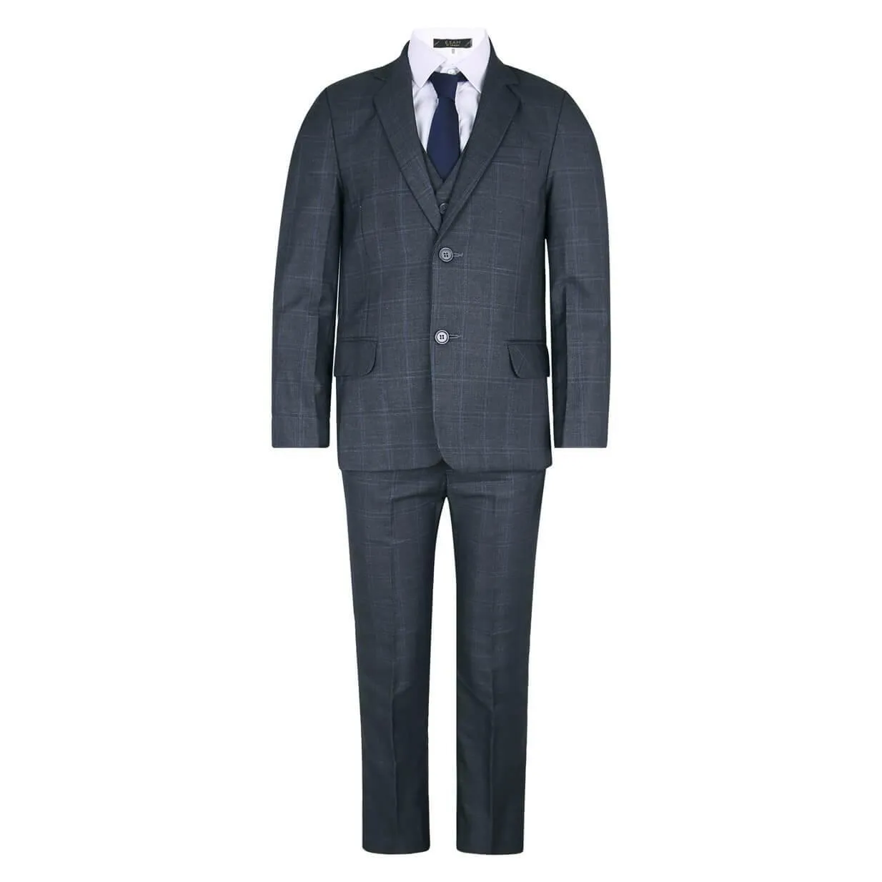 Billy - Dark Grey Fine Check 5 Piece Suit