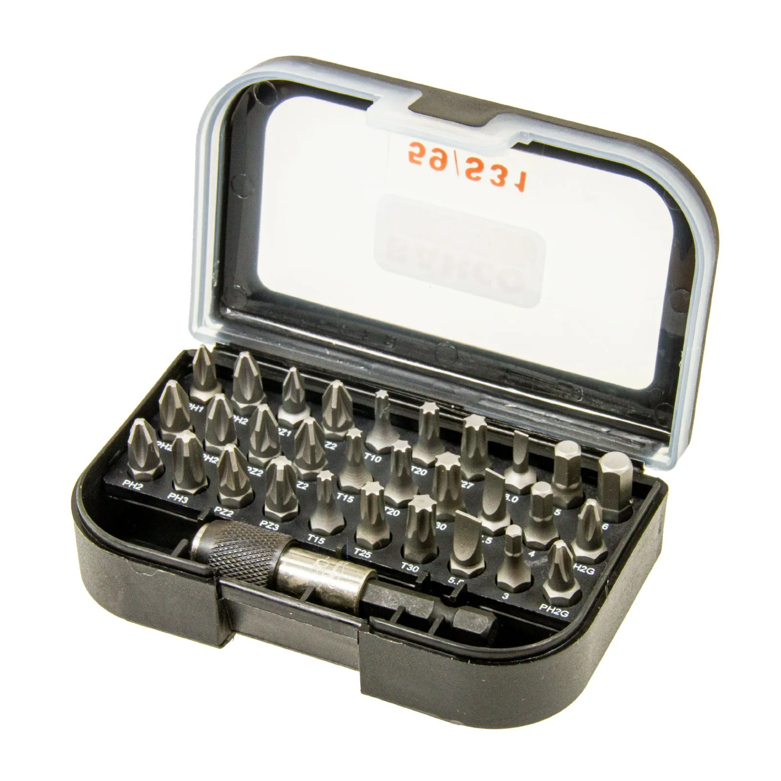 Bit Box, Bitsatz 31 tlg. in Kunststoffbox mit Bit-Halter, 59/S31
